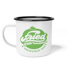 Load image into Gallery viewer, Fried Green Tomatoes Served Hot & Train Enamel Camp Mug, Whistle Stop