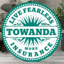 Load image into Gallery viewer, Towanda Round Wood Wall Art | Fried Green Tomatoes Sign