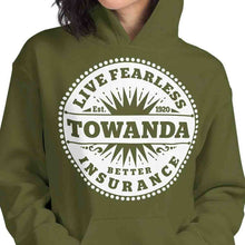 Load image into Gallery viewer, Towanda Fleece Hoodie, Live Fearless, Fried Green Tomatoes