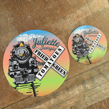 Load image into Gallery viewer, Fried Green Tomatoes Train - Premium Stickers & Magnets | Railroad Crossing