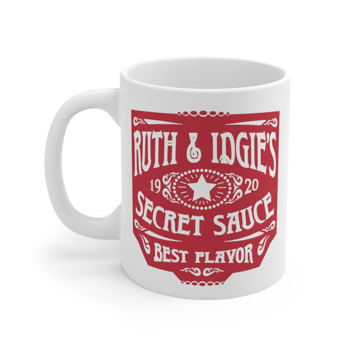 Secret Sauce Red Label Mug, Ruth & Idgie, Fried Green Tomatoes