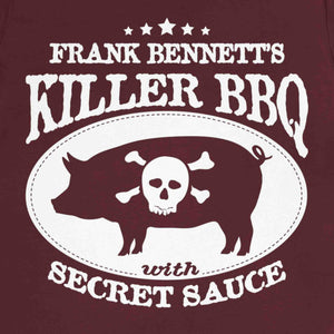 killer bbq, fried green tomatoes, secret sauce, pig, skull, crossbones
