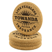 Load image into Gallery viewer, Towanda Cork Coasters, Live Fearless