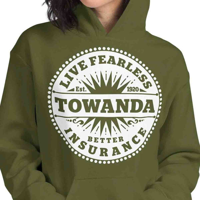 Towanda Fleece Hoodie, Live Fearless, Fried Green Tomatoes