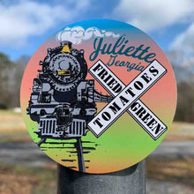 Load image into Gallery viewer, Fried Green Tomatoes Train - Premium Stickers &amp; Magnets | Railroad Crossing