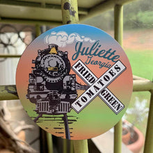 Load image into Gallery viewer, Fried Green Tomatoes Train - Premium Stickers &amp; Magnets | Railroad Crossing